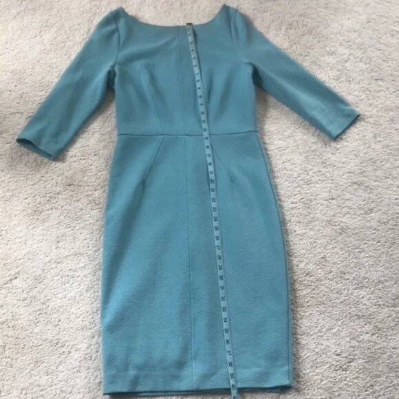 Boden Aurelia Ottoman Ribbed Stretch Robins Egg Blue Sheath Dress US 8L - Picture 4 of 8